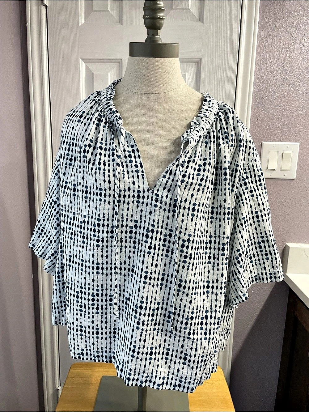 Universal Thread Linen Blend Printed Tunic Size Large Like New